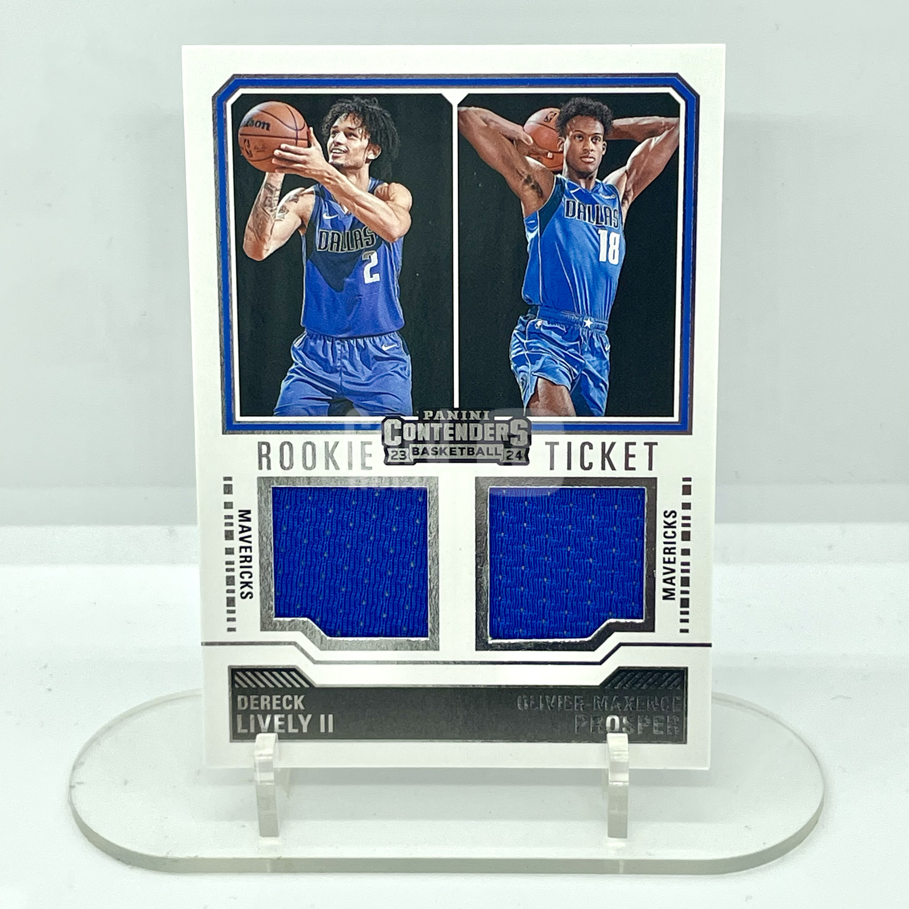 2324 Contenders NBA Mavericks Lively Prosper RC Dual Jerseys 双人球衣物料 莱弗利 普罗斯珀 新秀 独行侠 球票 不保卡品【芥末】