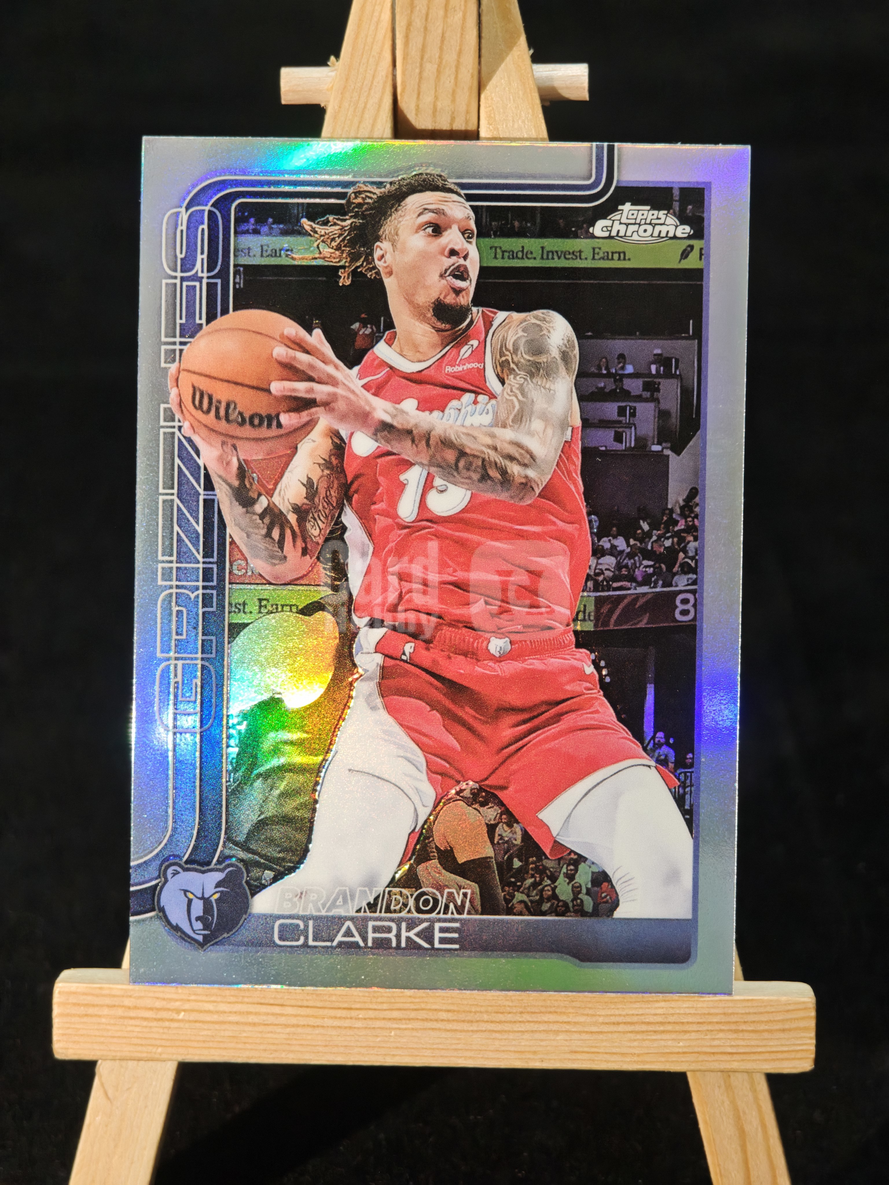 2025 Topps Chrome Brandon Clarke TC元年 灰熊 布兰登 克拉克 银折 折射 Refractor Grizzlies 凑套专收必备 篮球收藏卡 可累计